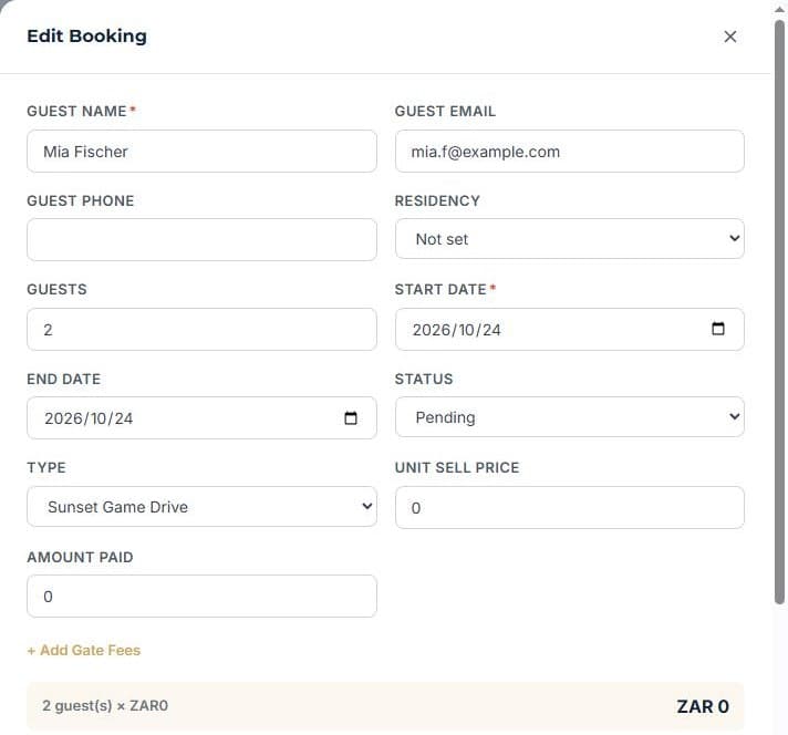 Take bookings on your own website: The request lands in your bookings
