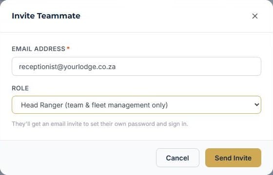 Give a teammate a login: Invite by email and pick a role