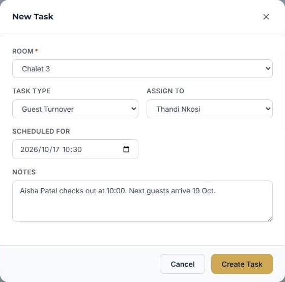 Run your rooms day to day: Schedule housekeeping