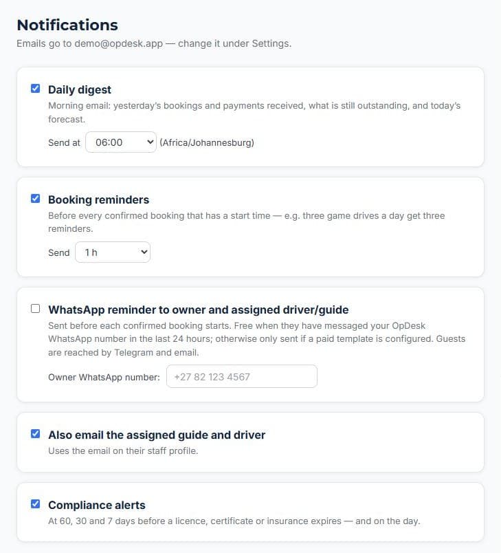 Know what is happening without logging in: Choose your alerts