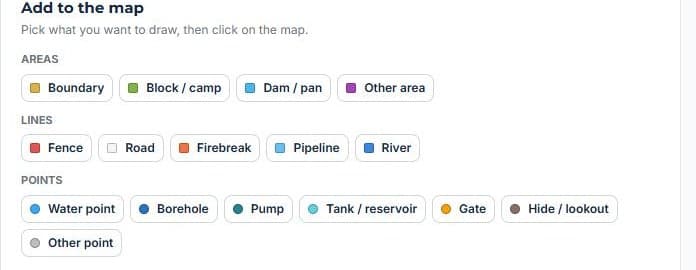 Draw your reserve on the map: Pick what you want to draw