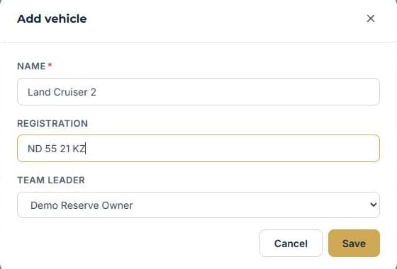 Set up your reserve team: Give each team leader a vehicle